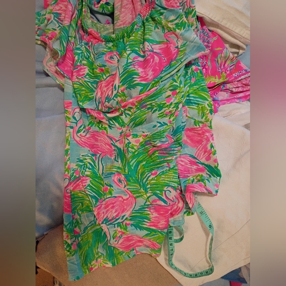 Lilly Pulitzer One Shoulder Flamingo Top No Fading XL - Picture 3 of 4